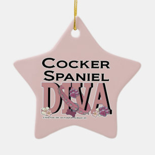 Ornamento De Cerâmica DIVA de cocker spaniel