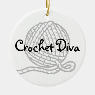 Ornamento De Cerâmica Diva do Crochet