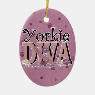 Ornamento De Cerâmica DIVA do yorkshire terrier