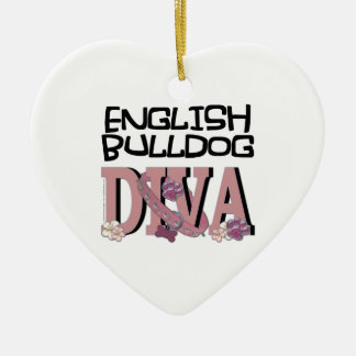Ornamento De Cerâmica DIVA inglesa do buldogue