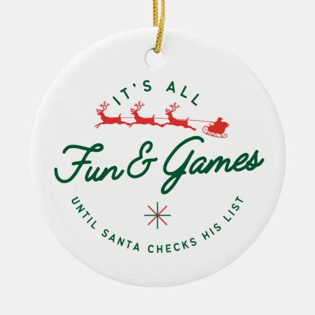 Ornamento De Cerâmica diversão e jogos 2 (Frente)