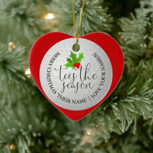 Ornamento De Cerâmica Diversão Golfe Natal Presente de Golfe Tees A Temp