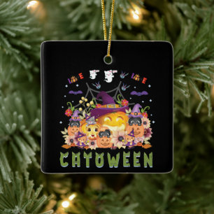 Ornamento De Cerâmica Diversão Roxo Hopinteria, Pumpkin Laranja Bastante