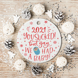 Ornamento De Cerâmica Divertido 2022 chupou, mas tivemos uma foto de um 