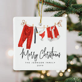 Ornamento De Cerâmica Divertido Feliz Natal Papai Noel
