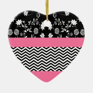 Ornamento De Cerâmica divisa floral rosa