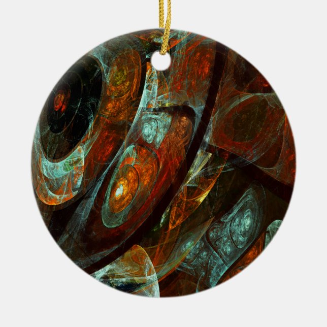 Ornamento De Cerâmica Divisão de Abstrato de Tempo (Frente)