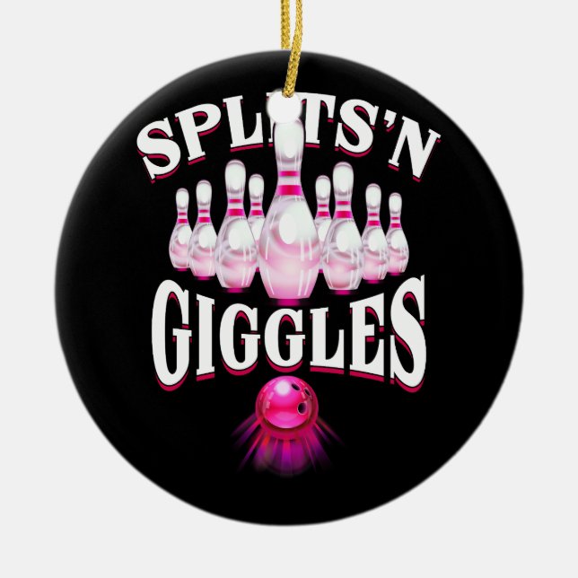 Ornamento De Cerâmica Divisões Engraçadas _n Gritos Equipe de Boliche Es (Frente)