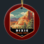 Ornamento De Cerâmica Dixie National Forest Utah Viagem Art Vintage<br><div class="desc">Dixie National Forest vetor trabalho de arte design. A maior floresta nacional de Utah,  atravessa a divisão entre a Bacia do Excelente e o Rio Colorado.</div>