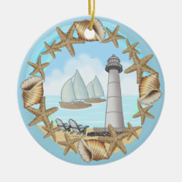ornamento de cerâmica do Farol de Biloxi