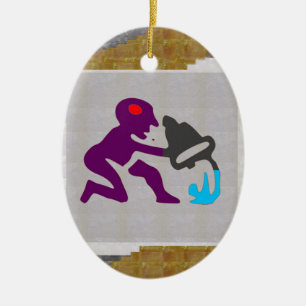 Ornamento De Cerâmica Do homem selvagem do balde da ASTROLOGIA do