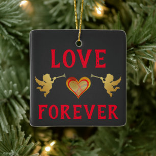 Ornamento de Cerâmica do Love Forever
