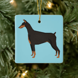 Ornamento De Cerâmica Doberman