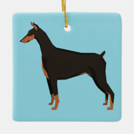 Ornamento De Cerâmica Doberman