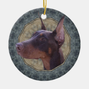 Ornamento De Cerâmica Doberman