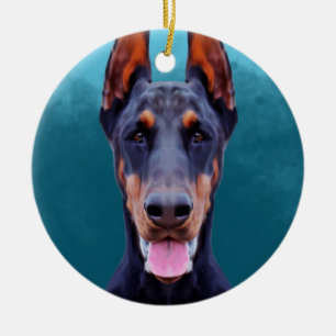 Ornamento De Cerâmica Doberman Dog Portrait