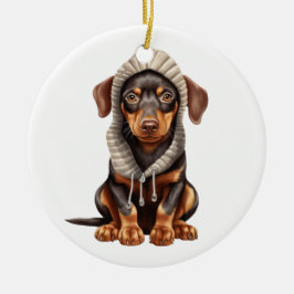 Ornamento De Cerâmica Doberman Pinscher Dog Art Personalizado