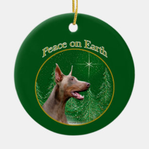 Ornamento De Cerâmica Doberman Pinscher (isabella) Peace