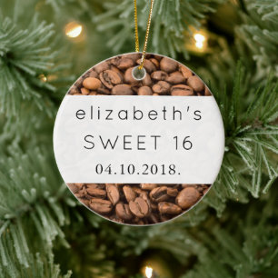 Ornamento De Cerâmica Doce 16 - Feijão de Café Árabe - Castanho