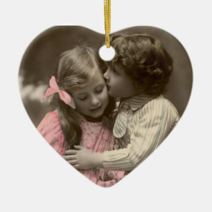 Ornamento De Cerâmica Doce Casal Vintage Personalizado