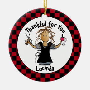 Ornamento De Cerâmica  Doce Manicurista Presente - Muito Obrigado, Nail 