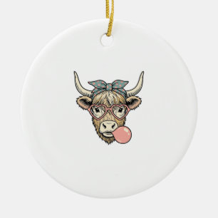 Ornamento De Cerâmica Doce Vaca das Terras Altas Chiclete Design Vetoria