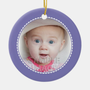 Ornamento De Cerâmica DoceCarrots Bebês Primeiro Natal Roxo