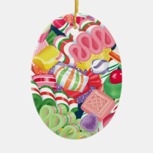 Ornamento De Cerâmica Doces antiquados do Natal