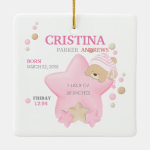 Ornamento De Cerâmica Doces e belezas de bebê de urso peludo