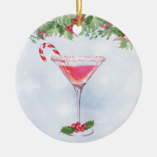 Ornamento De Cerâmica Doces e Cocktails Natal