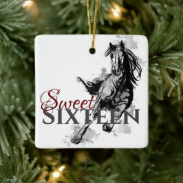 Ornamento De Cerâmica Docinho Personalizado 16 Cavalo Galopante Natal