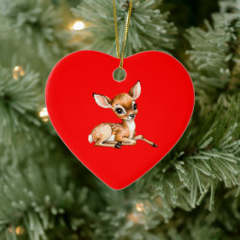 Ornamento De Cerâmica Doe Bonito A Arder, Deer Lover Gift,