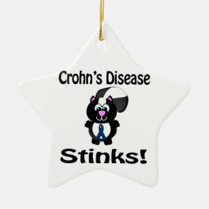 Ornamento De Cerâmica Doença Crohns Cheira a Design de Consciência Skunk