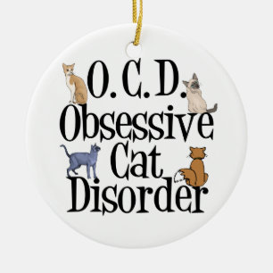 Ornamento De Cerâmica Doença Obsessiva dos Gatos
