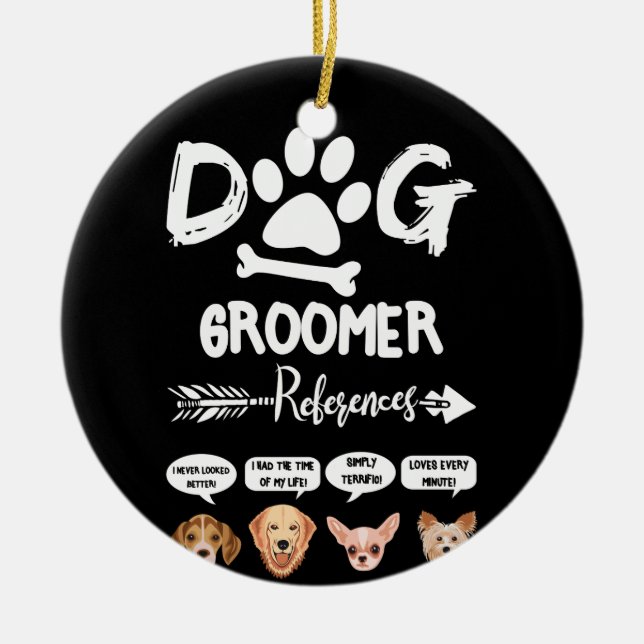 Ornamento De Cerâmica Dog Groomer Gift Reference Grooming Dog Salon Spa (Frente)