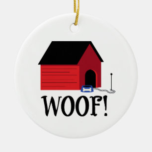 Ornamento De Cerâmica Dog House Woof