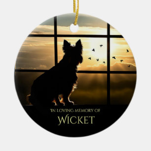 Ornamento De Cerâmica Dog Memorial Custom Name Cerâmica Ornament