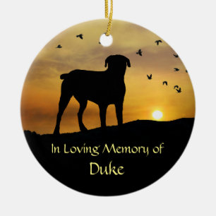Ornamento De Cerâmica Dog Memorial Tributa Poema Espiritual nas Costas