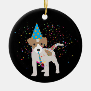 Ornamento De Cerâmica Dog Partying - Animals Puppy Having a Party
