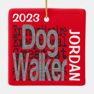 Ornamento De Cerâmica Dog Walker Extraordinaire CUSTOM