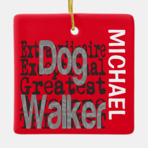 Ornamento De Cerâmica Dog Walker Extraordinaire CUSTOM