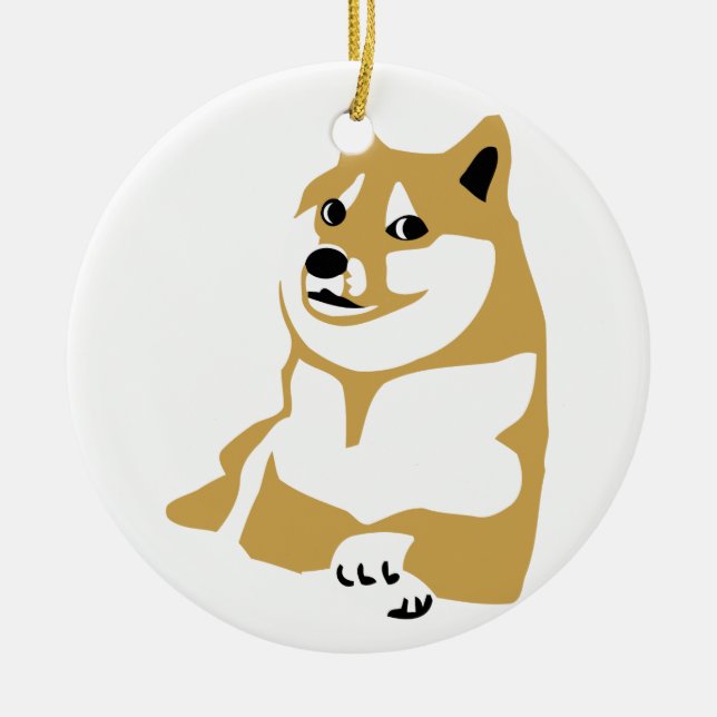 Ornamento De Cerâmica Doge - meme do Internet (Frente)