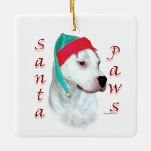 Ornamento De Cerâmica Dogo Argentino Papais noeis Paws