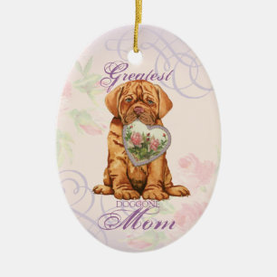 Ornamento De Cerâmica Dogue Heart Mãe Cerâmica Ornament