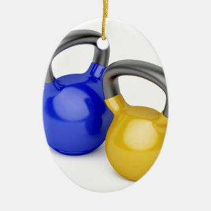 Ornamento De Cerâmica Dois kettlebells
