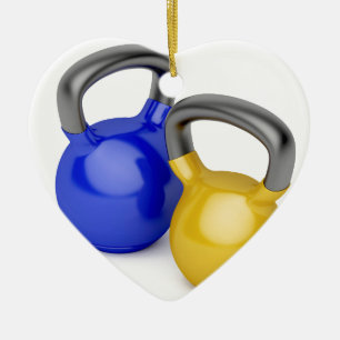 Ornamento De Cerâmica Dois kettlebells