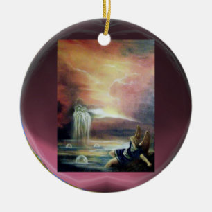 ORNAMENTO DE CERÂMICA DOIS SANTOS JOHN E FALLEN ANGEL