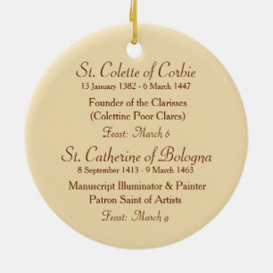 Ornamento De Cerâmica Dois Santos Pobres Clare (SAU 027)