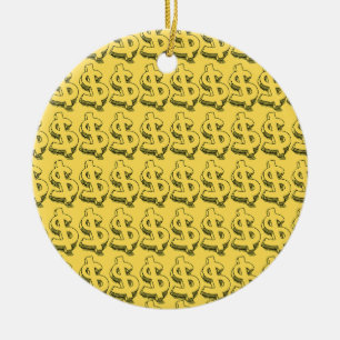 Ornamento De Cerâmica dolar dourado