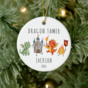 Ornamento De Cerâmica Domador de Dragão Personalizado para Crianças